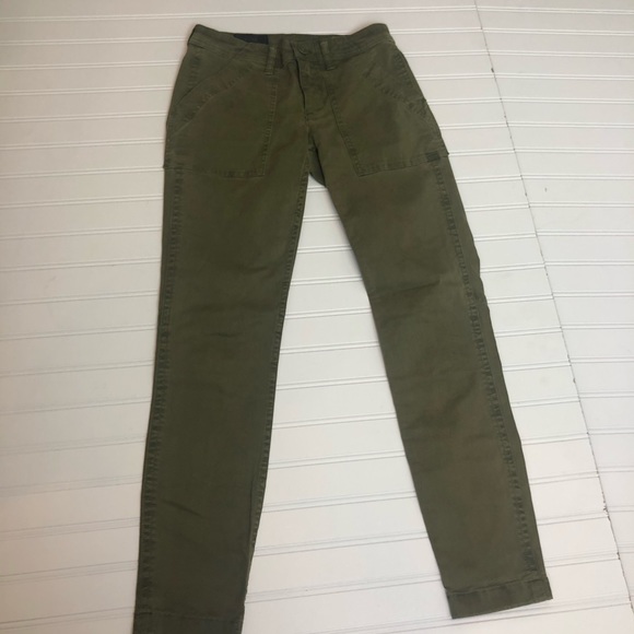J. Crew Skinny Green Twill Utility Washed Pant - Picture 4 of 10